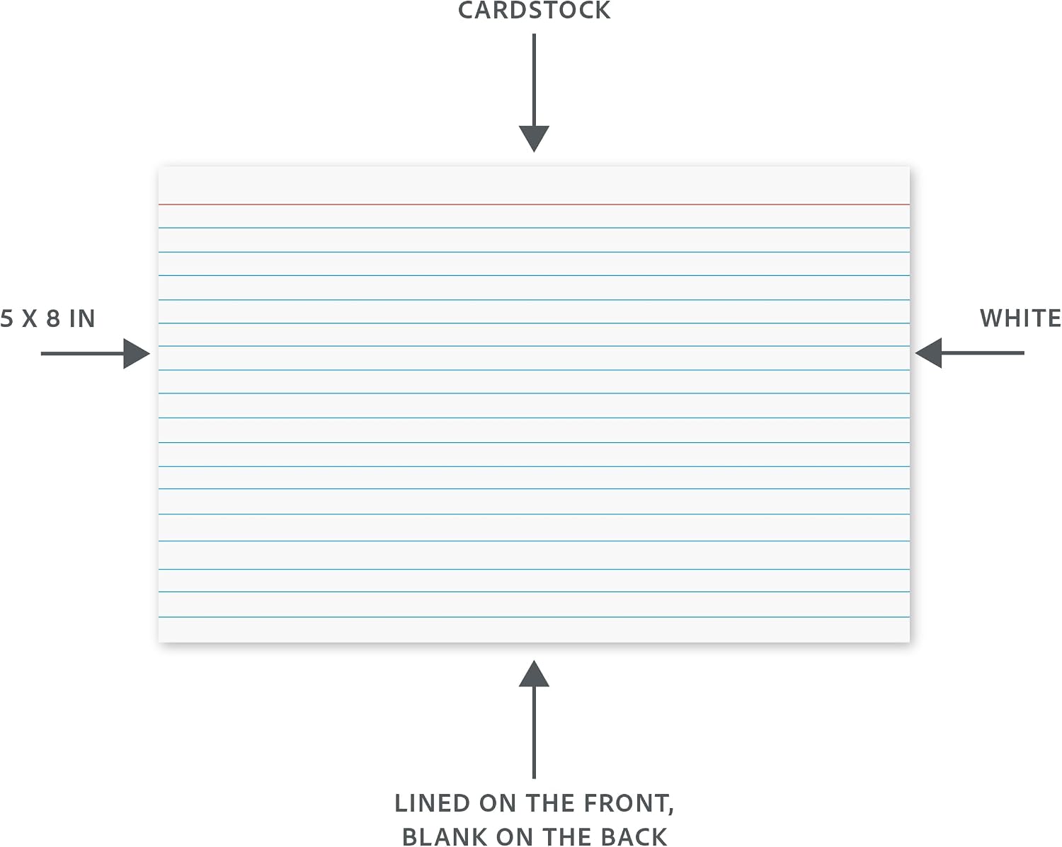 C-Line 5” x 8” Index Cards, White, Ruled, 25/PK (49907) - Image 6