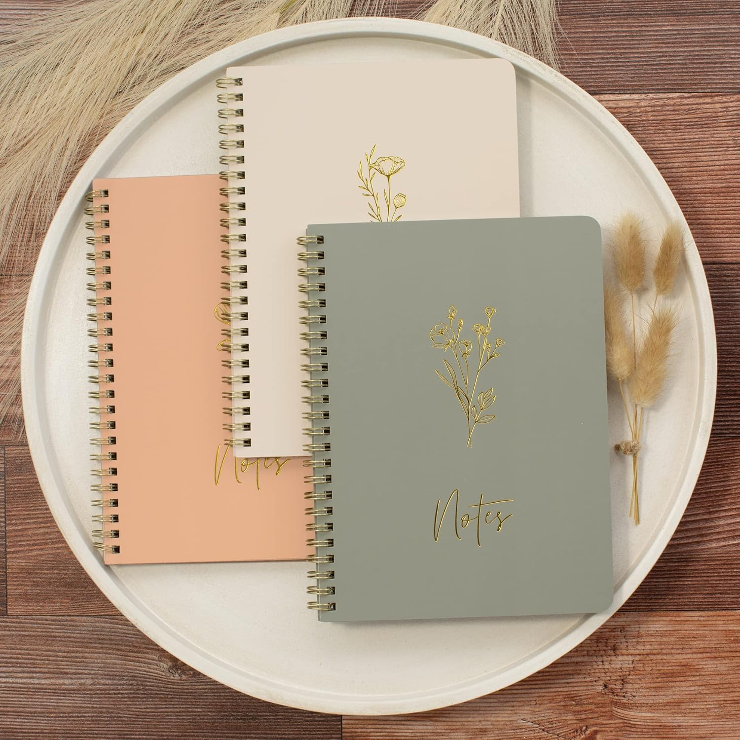 ZICOTO Aesthetic Spiral Notebook Set of 3 For Women - Cute College Ruled 8x6 Journal/Notebook with Large Pockets And Lined Pages - Perfect Supplies to Stay Organized at Work or School - Image 8