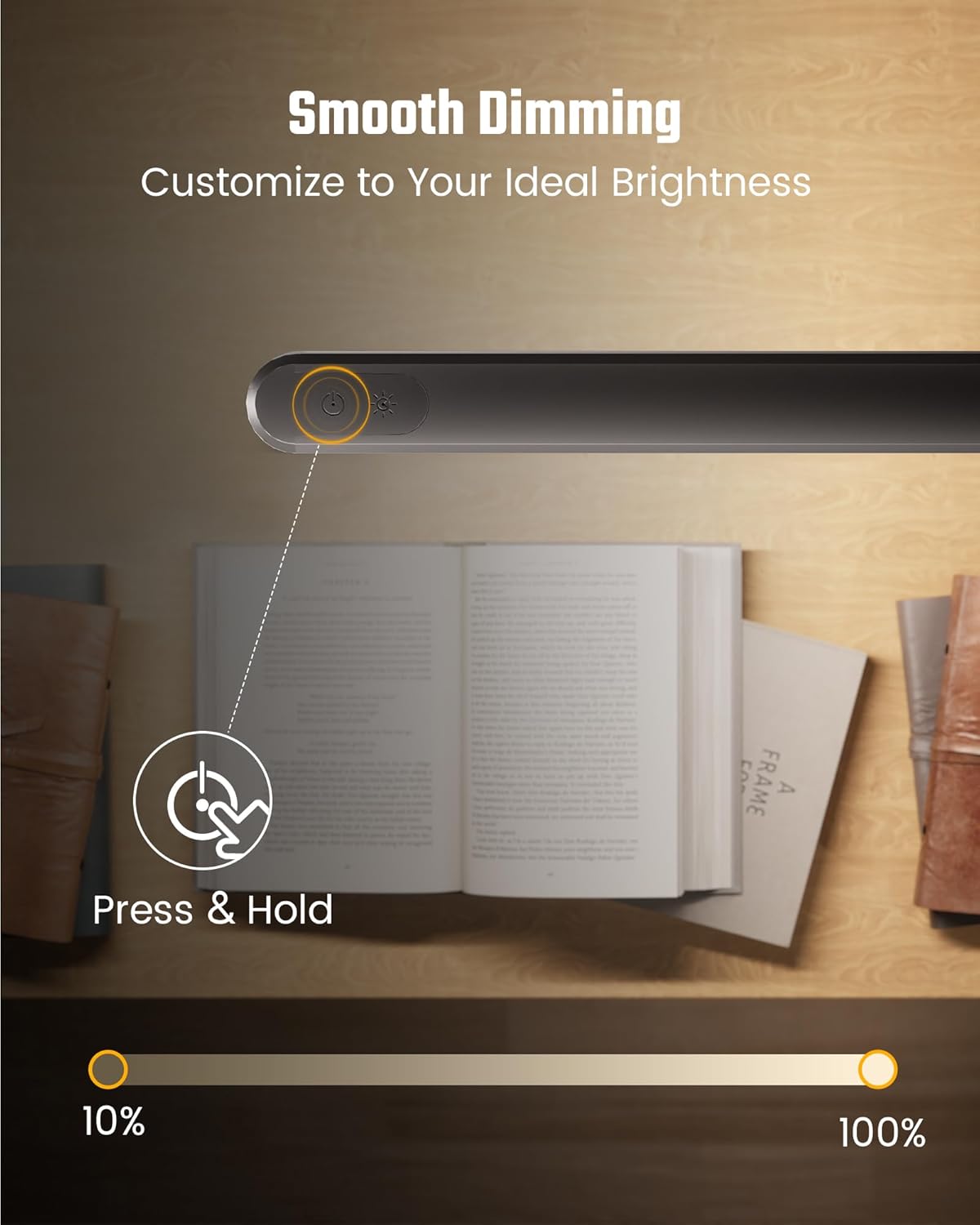 SUPERDANNY Eye-Caring LED Desk Lamp 360° Flexible Gooseneck Work Lamp with Desk Side Clamp Touch Control 3 Light Colors Smooth Dimming Task Lighting Reading Light for Home Office College Dorm, Black - Image 6